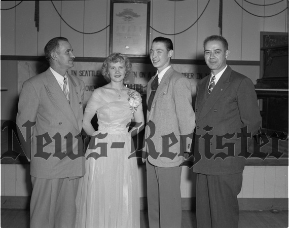 1951-11 Eagles, C.N. Bennett presented membership award.jpeg