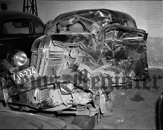 1945-8 General Insurance o. George Chez, Fast death car at Fredricks Garage .jpeg