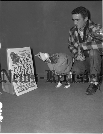 1951-12 Pacific Coast Turkey Exhibit Trained turkey all dressed up 1.jpeg