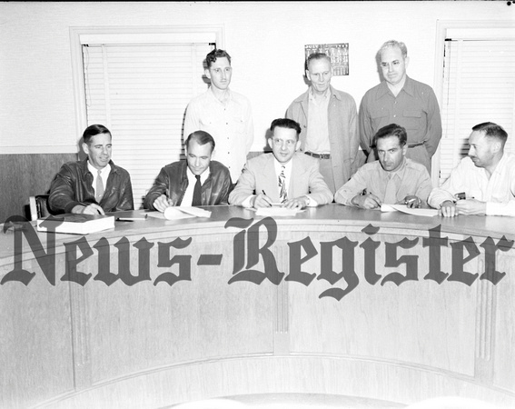1945-8-2 Airport Commmission signs contract with flight school operators 1.jpeg