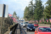 Flags on three mile bridge