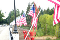 Flags on Three Mile Lane Bridge